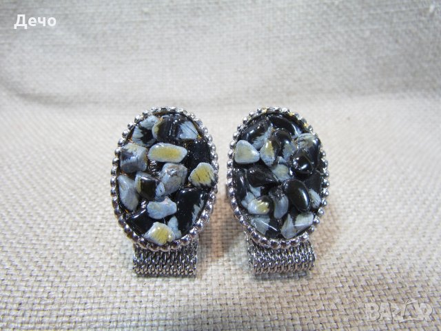 ЛУКСОЗНИ СТАРИ РЪКАВЕЛИ COMMODORE от ПОЛУ-СКЪПОЦЕННИ КАМЪНИ, снимка 4 - Антикварни и старинни предмети - 27703150