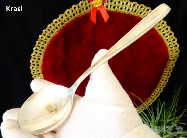 Посребрена лъжица за сервиране Gero Zilmeta 90. , снимка 4 - Прибори за хранене, готвене и сервиране - 47590186