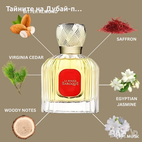 Унисекс парфюм La Rouge Baroque Eau de Parfum by Maison Alhambra - 100ml, снимка 5 - Дамски парфюми - 52566406