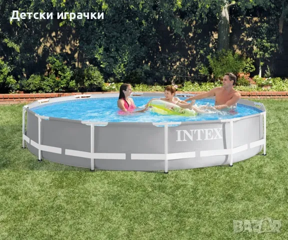 Басейн Prism Frame Premium Intex, Кръгъл, 366 х 76 см, трислоен материал, с филтърна помпа, снимка 1