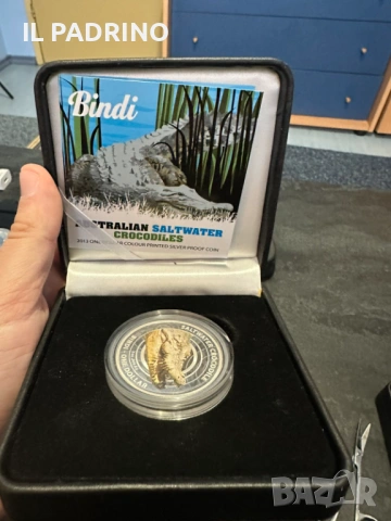 Сребро Соленоводен крокодил Бинди 1 унция OZ