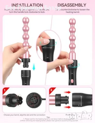 Нова Маша за коса 5 в 1 – професионален комплект за дълготрайни къдрици, снимка 3 - Маши за коса - 49431150