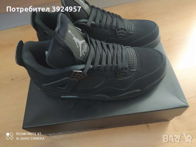 Nike Air Jordan 4 Black Cat, снимка 2 - Спортни обувки - 43465407