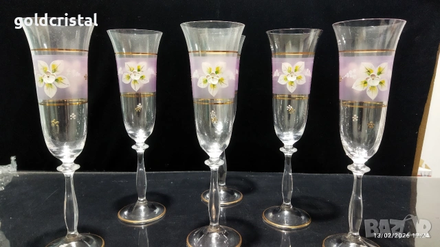 кристални чаши Бохемия Чехословакия , снимка 1 - Антикварни и старинни предмети - 27890289