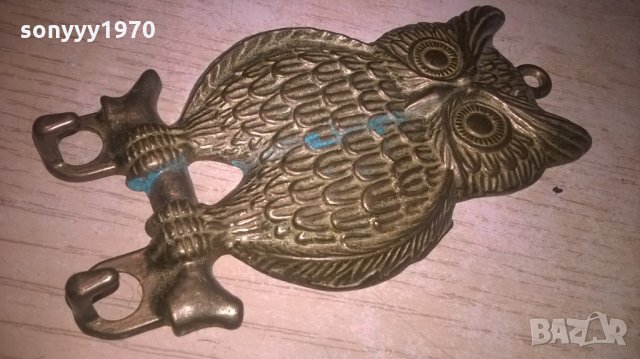 сова/бухал-мед/месинг-внос франция-12х7см, снимка 6 - Колекции - 26693034