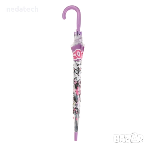 Детски чадър Kuromi, Розов, 66см., снимка 2 - Чадъри - 51765823