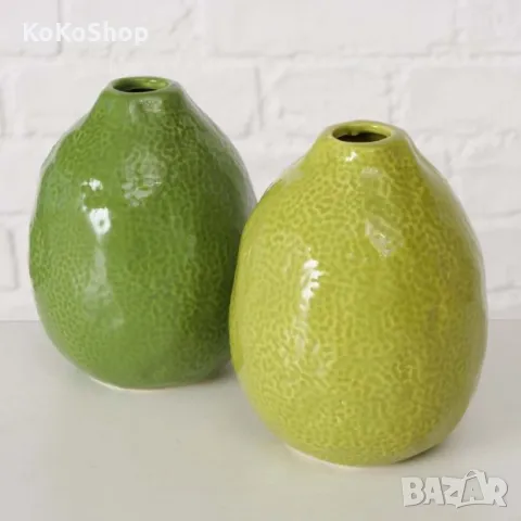 Ваза "Лайм"9х9х12 см./зелена ваза/керамична ваза, снимка 5 - Вази - 49710208