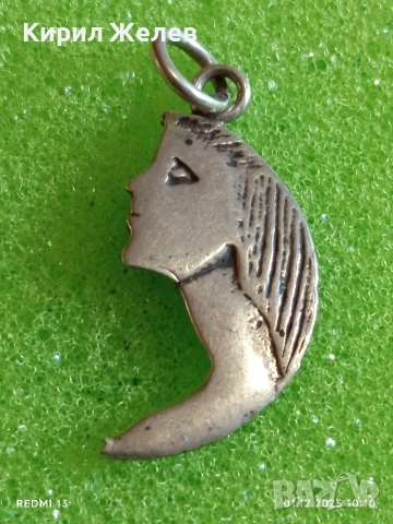 Сребърен медальон ръчна ювелирна изработка висока проба сребро 29650, снимка 2 - Колиета, медальони, синджири - 52603308