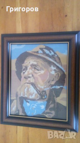 Гоблен "Старецът с лулата" на Вилер, снимка 2 - Гоблени - 36662550