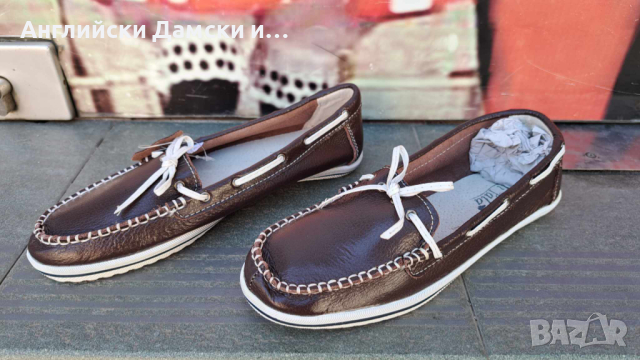 Английски дамски еспадрили естествена кожа , снимка 3 - Дамски ежедневни обувки - 44845588