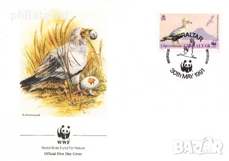 Гибралтар 1991 - 4 броя FDC Комплектна серия - WWF, снимка 2 - Филателия - 38655443