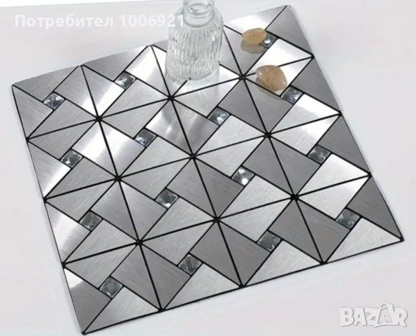 Луксозни метални плочки с кристали мозайка, снимка 2 - Декорация за дома - 53294583