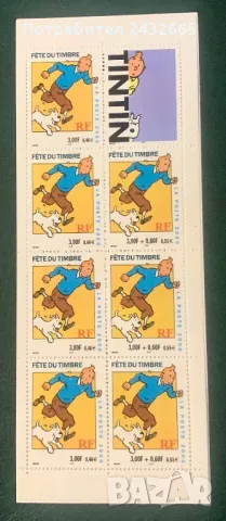 JG11. Франция 2000 = “ Анимация “ Тинтин.” Stamps day , MNH, **, снимка 2 - Филателия - 47638398