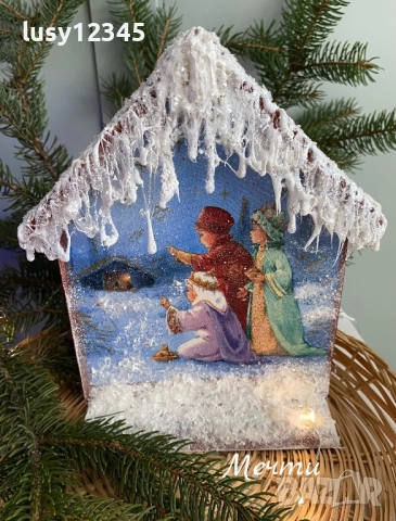 🌺Настолна къщичка-В очакване на Рождество!, снимка 4 - Декорация за дома - 52529409