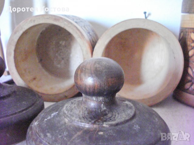 Стар дървен съд за подправки - 3 бр., снимка 6 - Антикварни и старинни предмети - 27101011