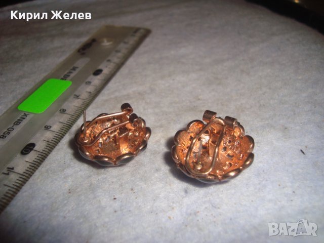 ПОЗЛАТЕНИ КРИСТАЛНИ с ЕМАЙЛ-ЛАК ФЛОРАЛНИ МОДНИ АРТ ОБЕЦИ 4196, снимка 5 - Обеци - 36631714