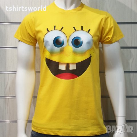 Нова мъжка тениска с дигитален печат Спондж боб 