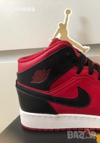 Маратонки оригинални NIKE AIR JORDAN 1 MID REVERSE BRED, снимка 3 - Детски маратонки - 43386306