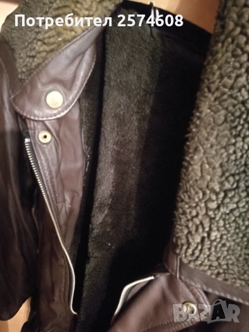 Мъжко кожено палто, 57 см м/у раменете