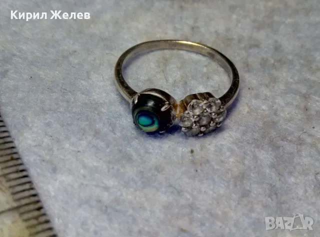ПРЕКРАСЕН ФИН СКЪПОЦЕНЕН СРЕБЪРЕН ПРЪСТЕН СРЕБРО 925 с КРАЛСКИ СЕДЕФ и ЦИРКОНИ ЮВЕЛИРНА РАБОТА 48239, снимка 4 - Пръстени - 49757388