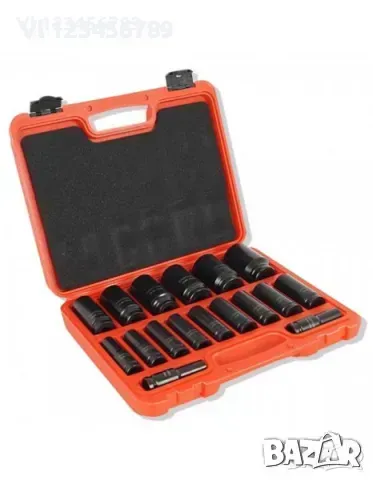 Ковани ударни вложки 1/2" удължени (10-36мм.) 16 бр. к-т | Partner, снимка 2 - Други инструменти - 49784257