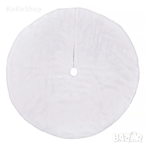 Килимче за елха-90 см./бяло килимче за елха/плюшено килимче за елха, снимка 2 - Декорация за дома - 52444417