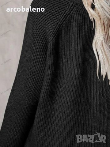 Дамски ежедневен моден плетен пуловер с V-образно деколте, 5цвята - 023, снимка 7 - Блузи с дълъг ръкав и пуловери - 39728515