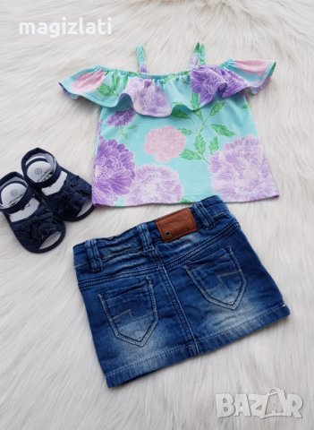 Дънкова пола 1 година, снимка 5 - Бебешки рокли - 32785935