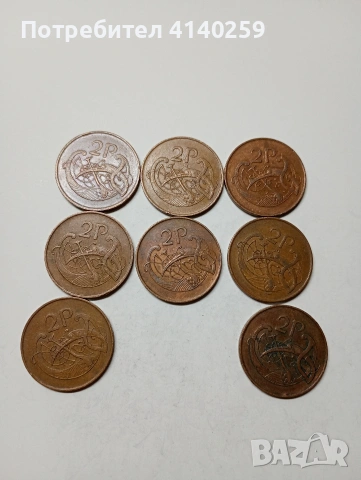 ИРЛАНДИЯ МОНЕТИ 2 ПЕНСА 1971 Г 1 ПЕНИ 1980 Г , снимка 2 - Нумизматика и бонистика - 53183975