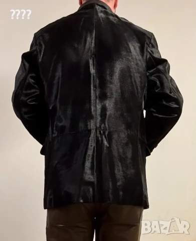 Мъжко яке тип сако от естествена кожа с косъм пони, снимка 4 - Якета - 51289397