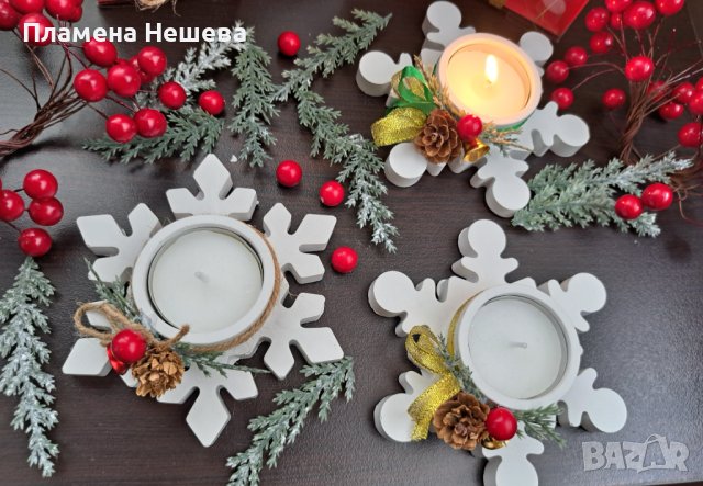 Коледен свещник "Снежинка"!, снимка 5 - Други - 43211468