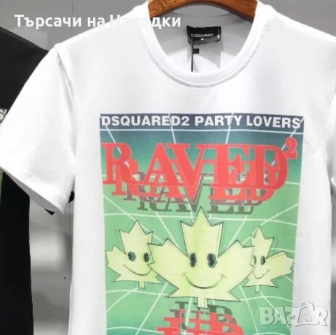 Мъжка тениска DSQUARED RAVED UP бяла XL-3XL white XLarge, снимка 9 - Тениски - 50826123
