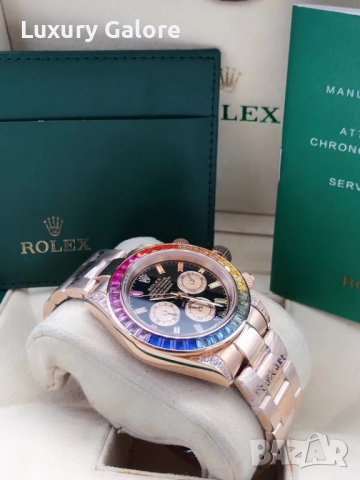 Mъжки часовник Rolex Daytona Cosmograph Rainbow Rose Gold с автоматичен механизъм, снимка 7 - Мъжки - 38212400