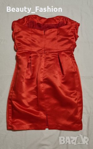 Официална сатенена червена рокля, снимка 3 - Рокли - 34959816