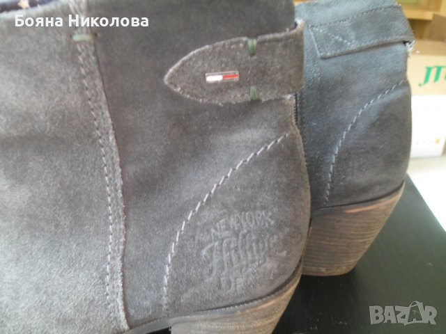 Боти TOMMY HILFIGER DENIM, сивосини, н. 39, снимка 3 - Дамски боти - 36818608