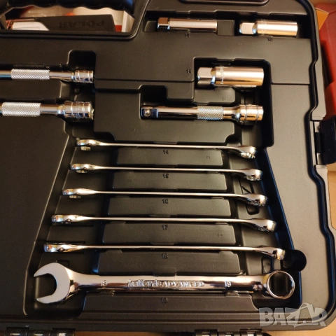 Halfords Advanced 150части 1/4 3/8 1/2 гедоре /гидория къси дълги вложки ключове комплект, снимка 10 - Куфари с инструменти - 52920145