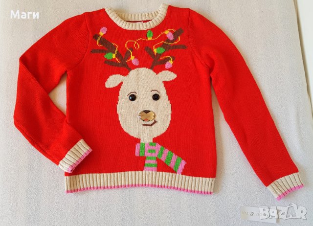 Коледен пуловер - НОВ 7-8 години, снимка 2 - Детски Блузи и туники - 26722629