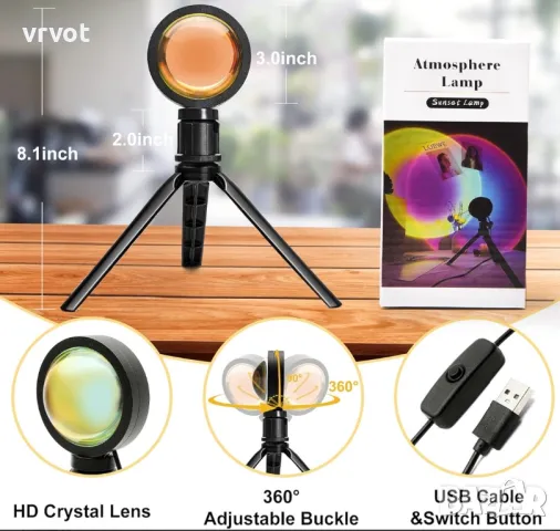 Atmosphere Lamp Романтична LED лампа за проектор за семейно събиране Парти фотография Подова стойка , снимка 5 - Прожектори - 49413194