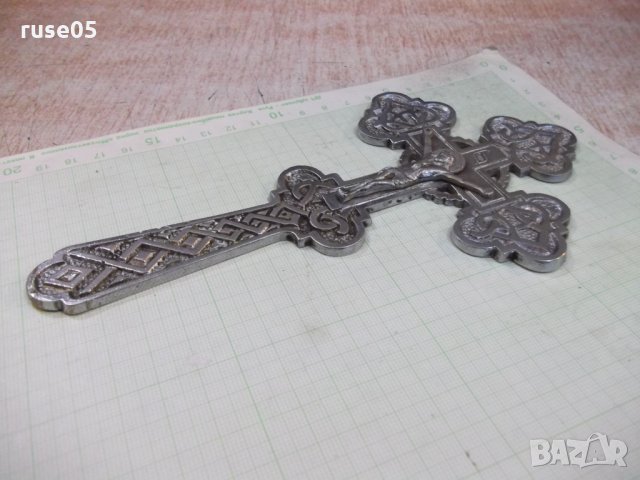 Кръст от медицинска стомана и разпятие от бял бронз-178 гр., снимка 3 - Други ценни предмети - 28037312