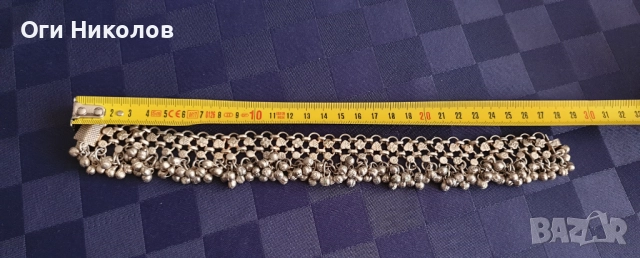 Посребрена старинна гривна за глезен -2 , с надеждно закопчаване, снимка 8 - Антикварни и старинни предмети - 51627591