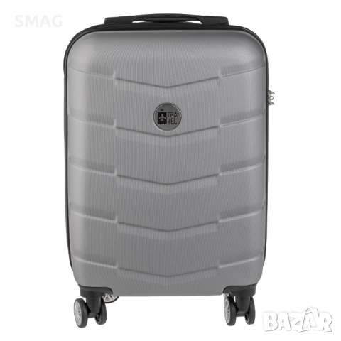 Куфар с колелца 58л, сив метален_1245725, снимка 2 - Куфари - 52188610