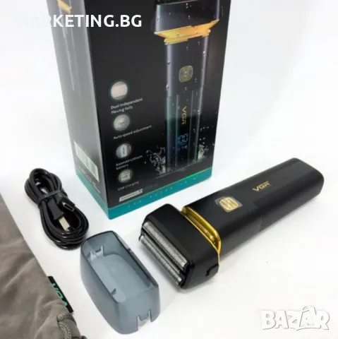 Безжична електрическа самобръсначка VGR V-355 с LED д-исплей, снимка 5 - Тримери - 50409104
