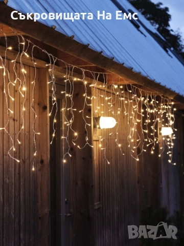 12метра Коледна Инсталация Висящи Лампи Тип Висулка