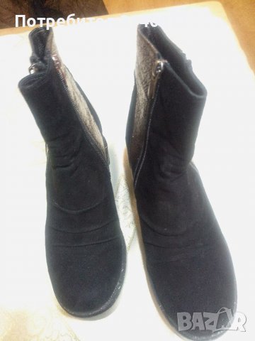 Нови боти 100% естествена кожа и велур ,N:39, снимка 4 - Дамски боти - 39836071