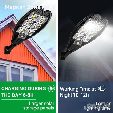 1200W Соларна лампа със стойка и дистанционно LED75 , снимка 4 - Соларни лампи - 52938364