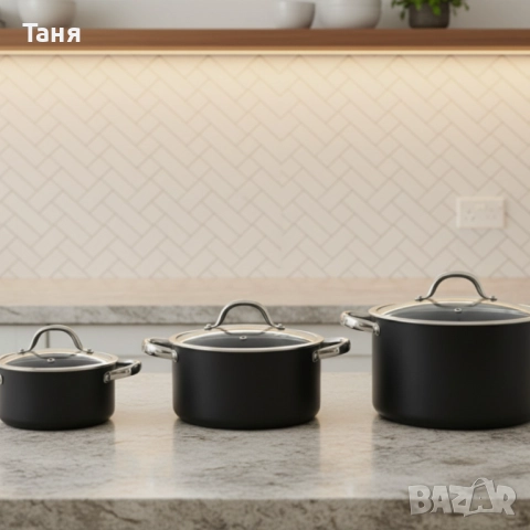 Алуминиева тенджера с мраморно покритие и капак – здравословно готвене без загаряне, снимка 3 - Съдове за готвене - 52503263