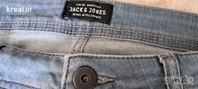 jack&jones intelligence размер 32 мъжки дънки slim fit tim вталени леко ластични мише сиво , снимка 7 - Дънки - 40485155