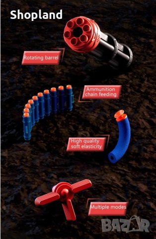 Детска автоматична картечница с 40 броя меки патрони, снимка 3 - Други - 43422137
