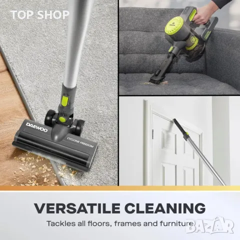 Безжична прахосмукачка Daewoo Cyclone Freedom 2 в 1, 35 минути, снимка 3 - Прахосмукачки - 49500153