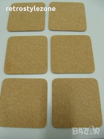 № 3510 комплект 6 бр. стари коркови подложки - коледен мотив   - размер 10,5 / 10,5 см , снимка 4 - Други ценни предмети - 27092081